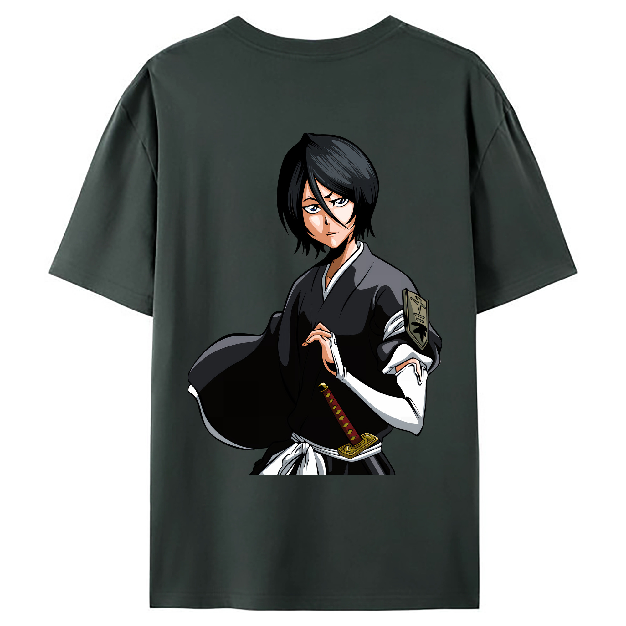 （画像用） ブリーチ 朽木ルキア BLEACH Kuchiki Rukia 綿100％ メンズ半袖Tシャツ（バックプリント） 通気性